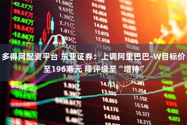 多得网配资平台 东亚证券：上调阿里巴巴-W目标价至196港元 降评级至“增持”